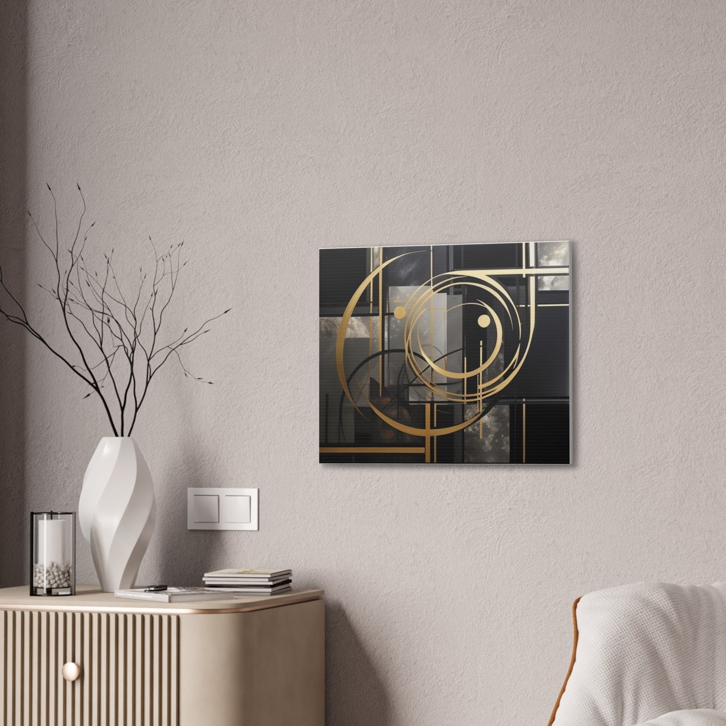 Gold and Black Elegance: A Symphony of Sophistication Canvas Print