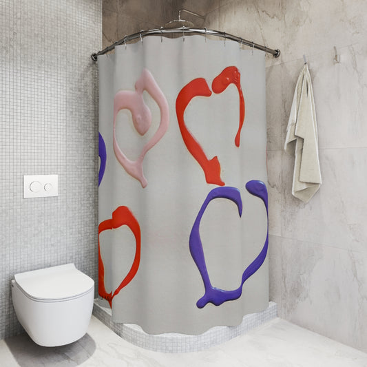 Canvas Cascade: Abstract Acrylic Art Shower Curtain Collection