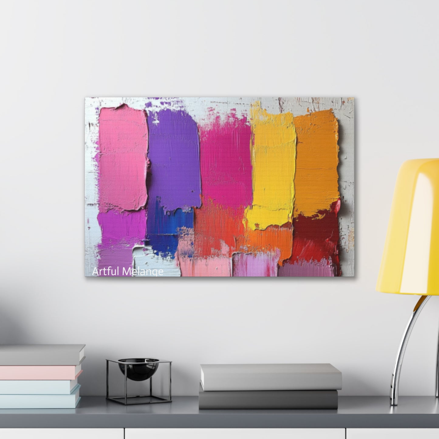 Acrylic Abstract Canvas Print - Homage to the Divine Nine/Gold Purple Pink and Green 4