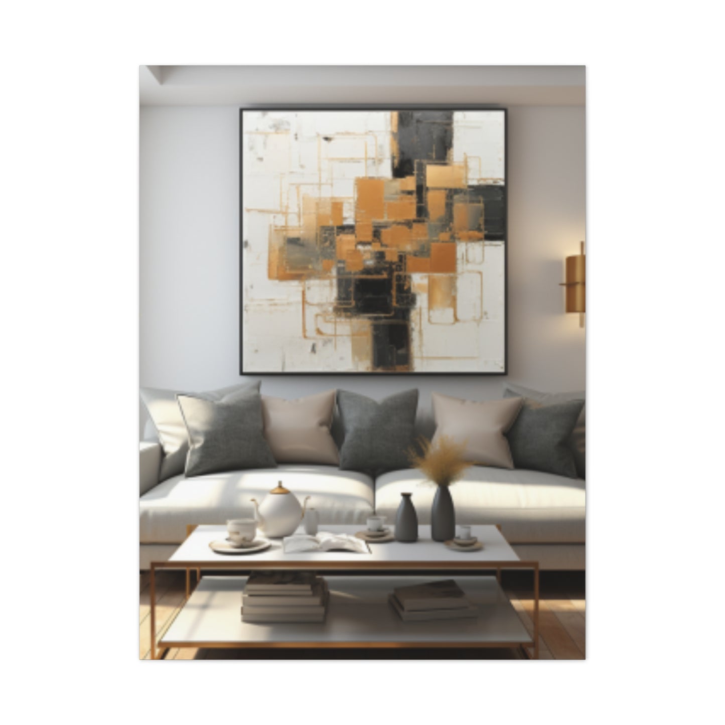 Gold and Black Elegance: A Symphony of Sophistication Canvas Print