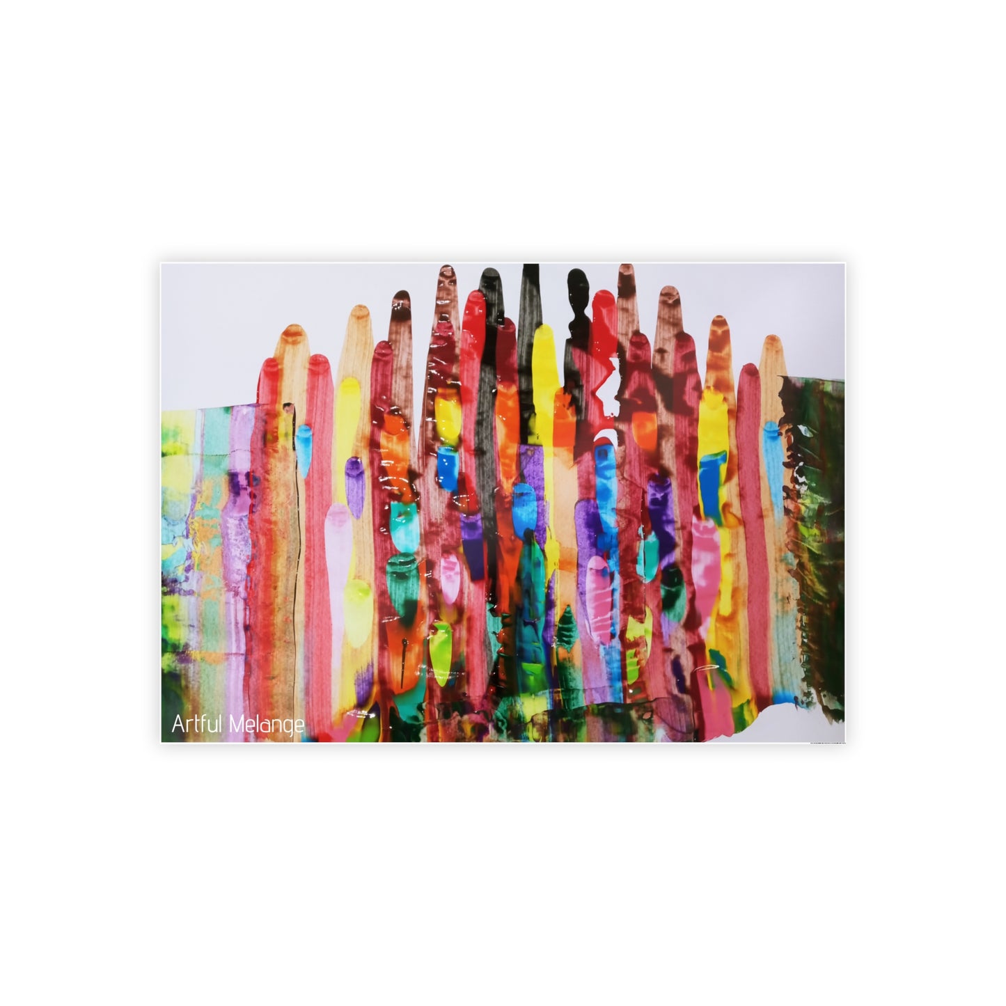 Gleaming Acrylic Abstract Poster: A Spectrum of Colorful Elegance