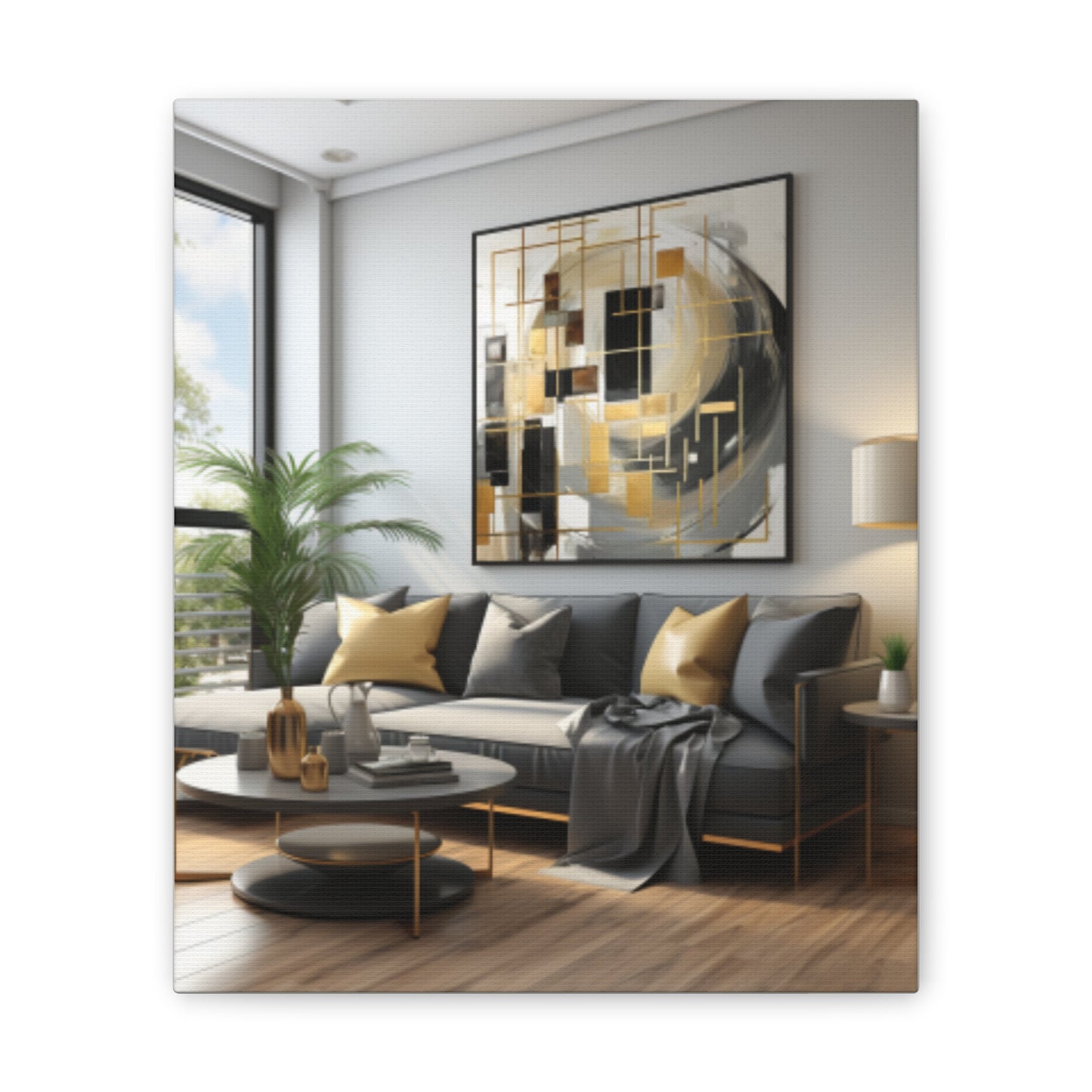 Gold and Black Elegance: A Symphony of Sophistication Canvas Print