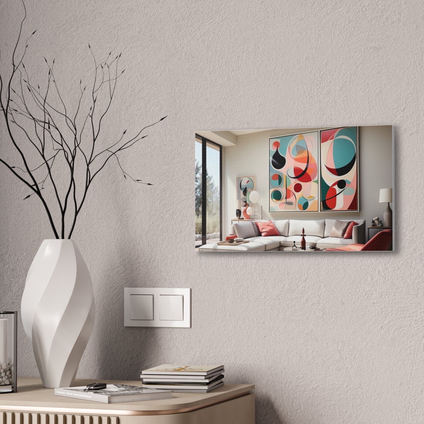 Timeless Elegance: Refined Pink Hues Canvas Print for Sophisticated Living Spaces