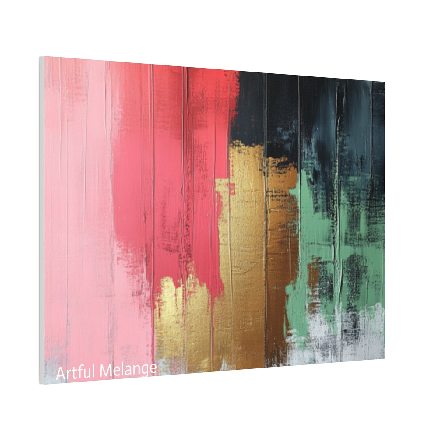 Acrylic Abstract Canvas Print - Homage to the Divine Nine/Pink Green Black and Gold 6