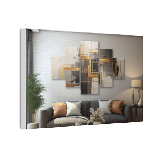 Gold and Black  Elegance: A Symphony of Sophistication Canvas Print