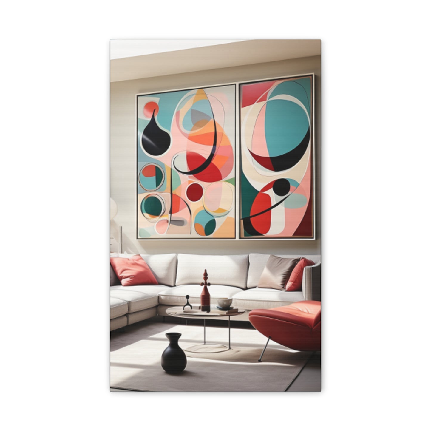 Timeless Elegance: Refined Pink Hues Canvas Print for Sophisticated Living Spaces