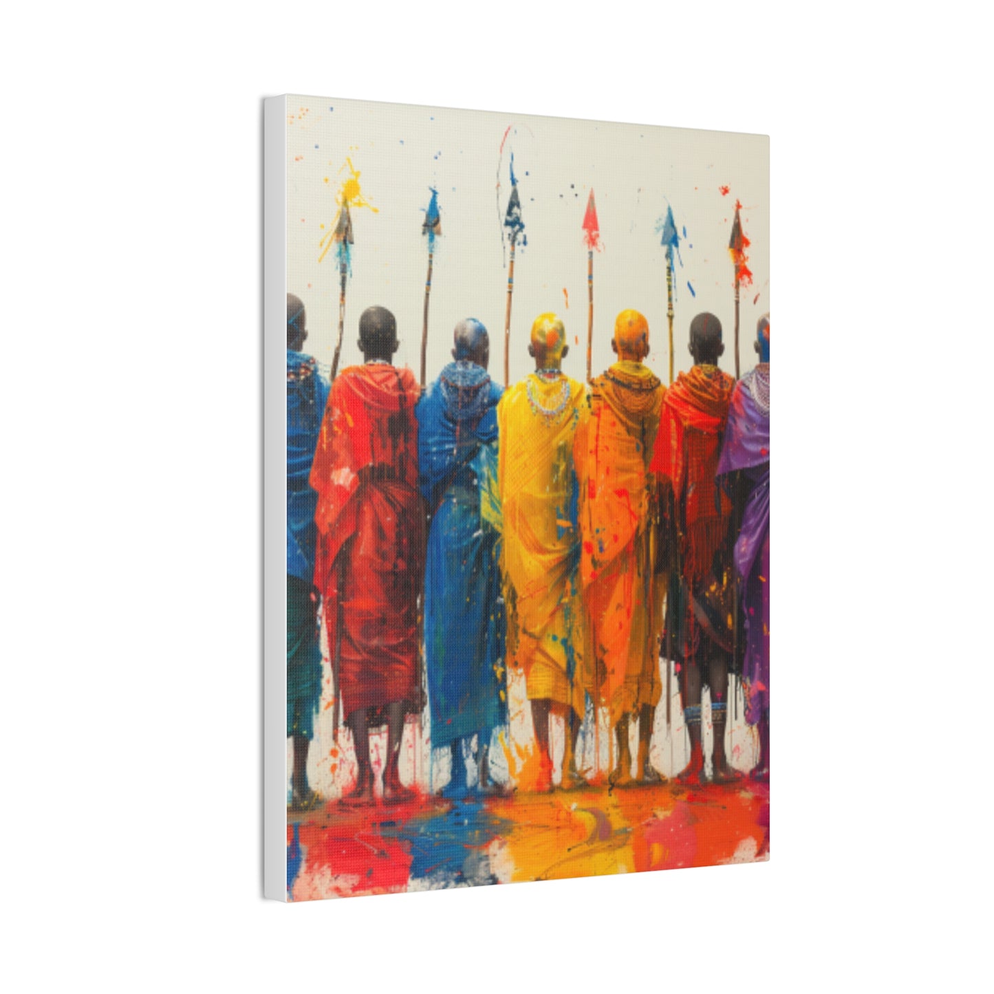 Masai Warriors Abstract Canvas Print