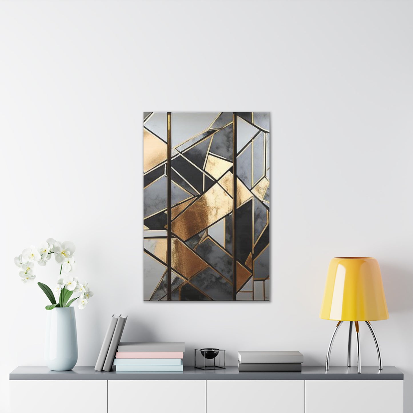 Gold and Black Elegance: A Symphony of Sophistication Canvas Print