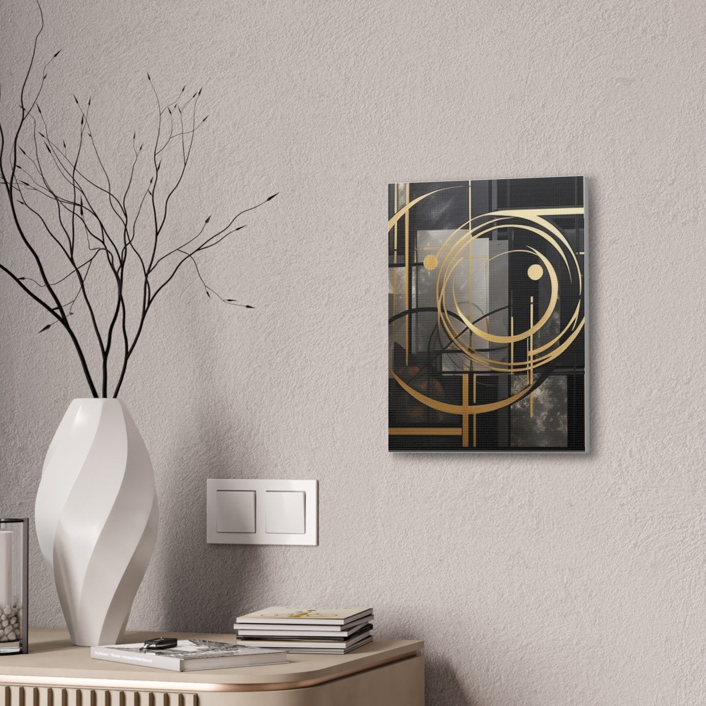 Gold and Black Elegance: A Symphony of Sophistication Canvas Print