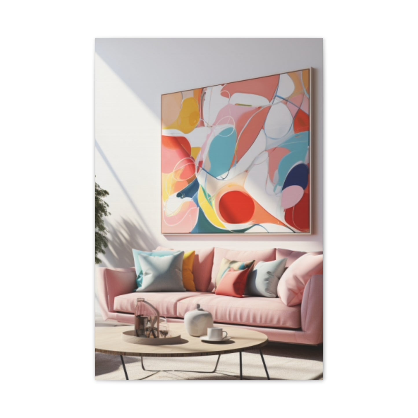 Timeless Elegance: Refined Pink Hues Canvas Print for Sophisticated Living Spaces