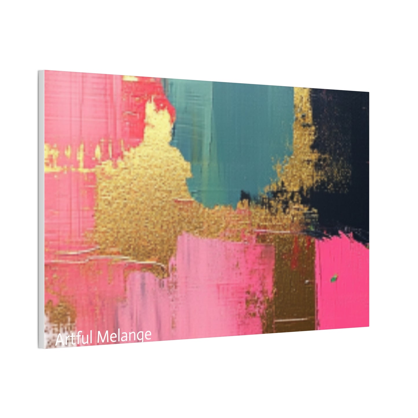 Acrylic Abstract Canvas Print - Homage to the Divine Nine/Pink Green Black and Gold 5