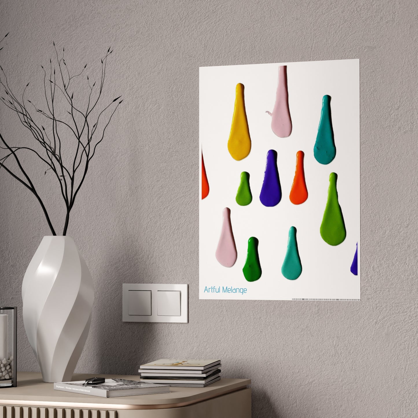 Gleaming Acrylic Abstract Poster: A Spectrum of Colorful Elegance