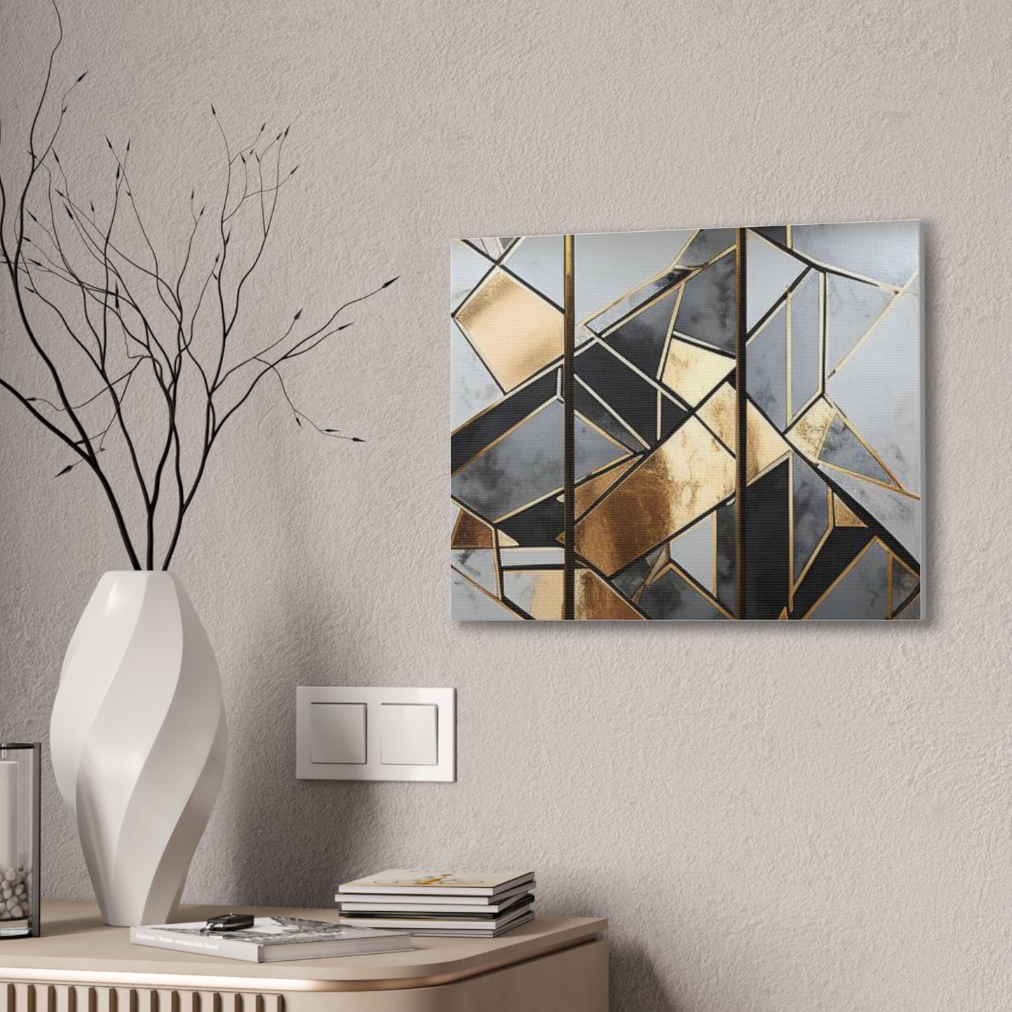 Gold and Black Elegance: A Symphony of Sophistication Canvas Print