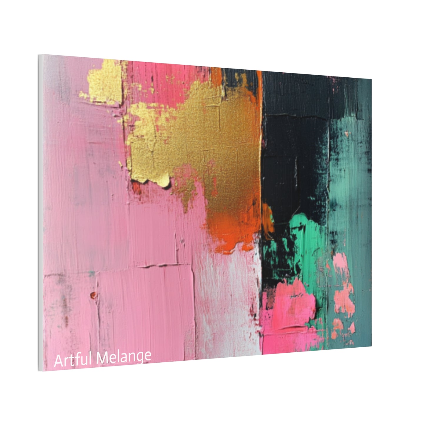 Acrylic Abstract Canvas Print - Homage to the Divine Nine/Pink Green Black and Gold 7