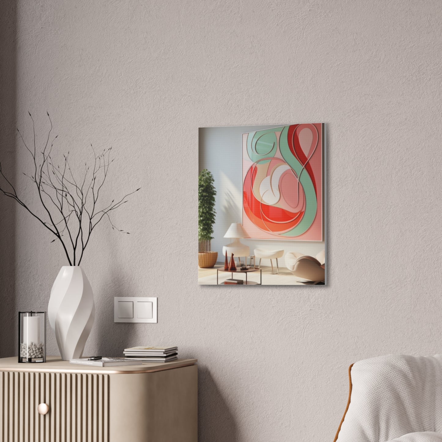 Timeless Elegance: Refined Pink Hues Canvas Print for Sophisticated Living Spaces