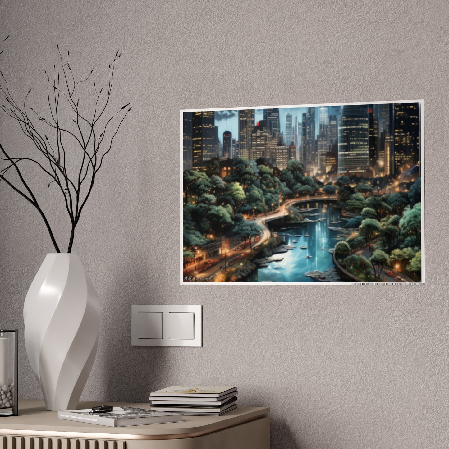 Skyline Vista: Hyper-Realistic 3D Cityscape Posters