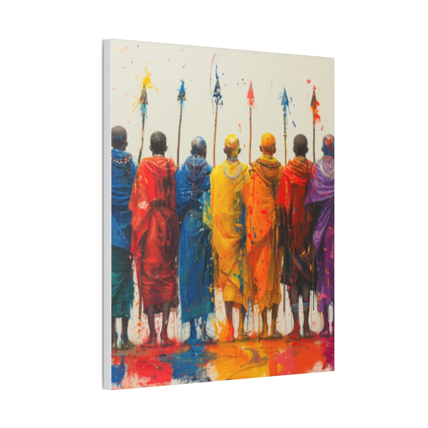 Masai Warriors Abstract Canvas Print