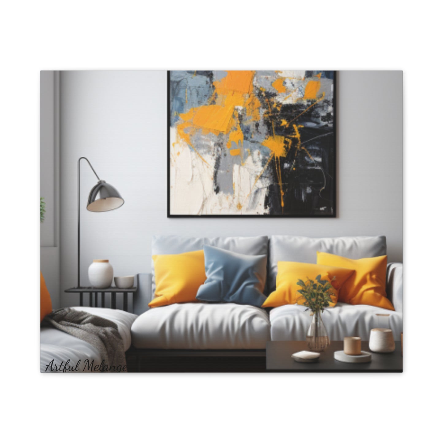 Timeless Elegance: Refined Yellow Hues Canvas Print for Sophisticated Living Spaces