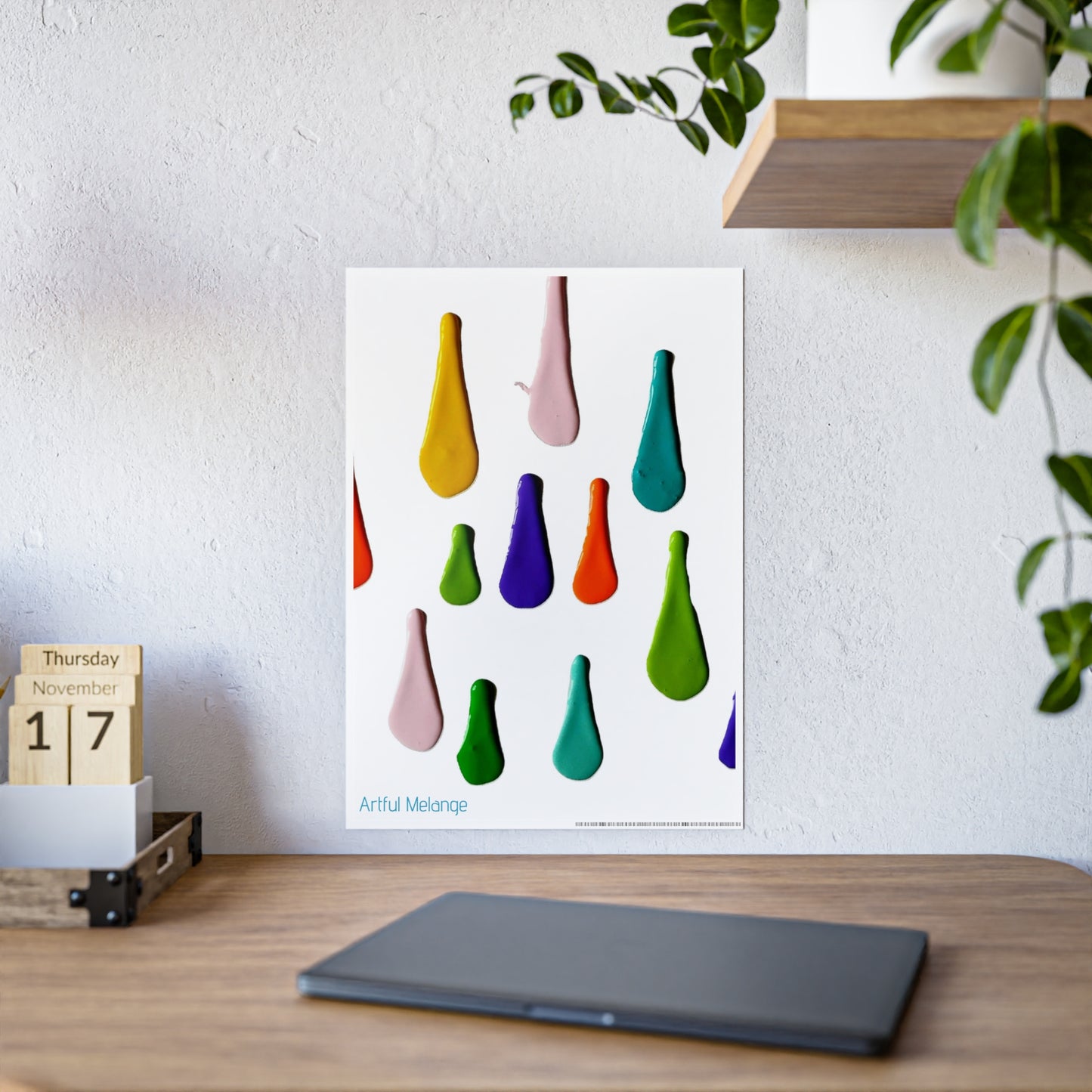 Gleaming Acrylic Abstract Poster: A Spectrum of Colorful Elegance