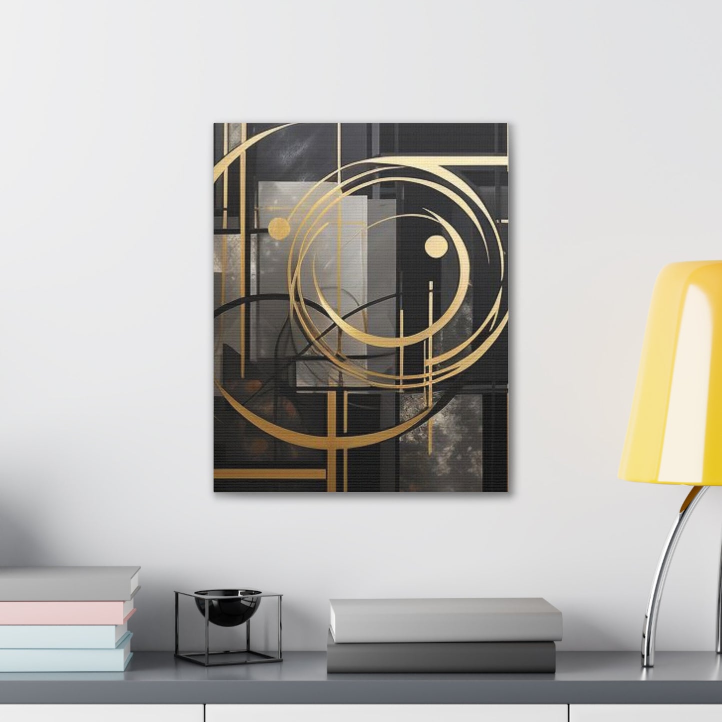 Gold and Black Elegance: A Symphony of Sophistication Canvas Print