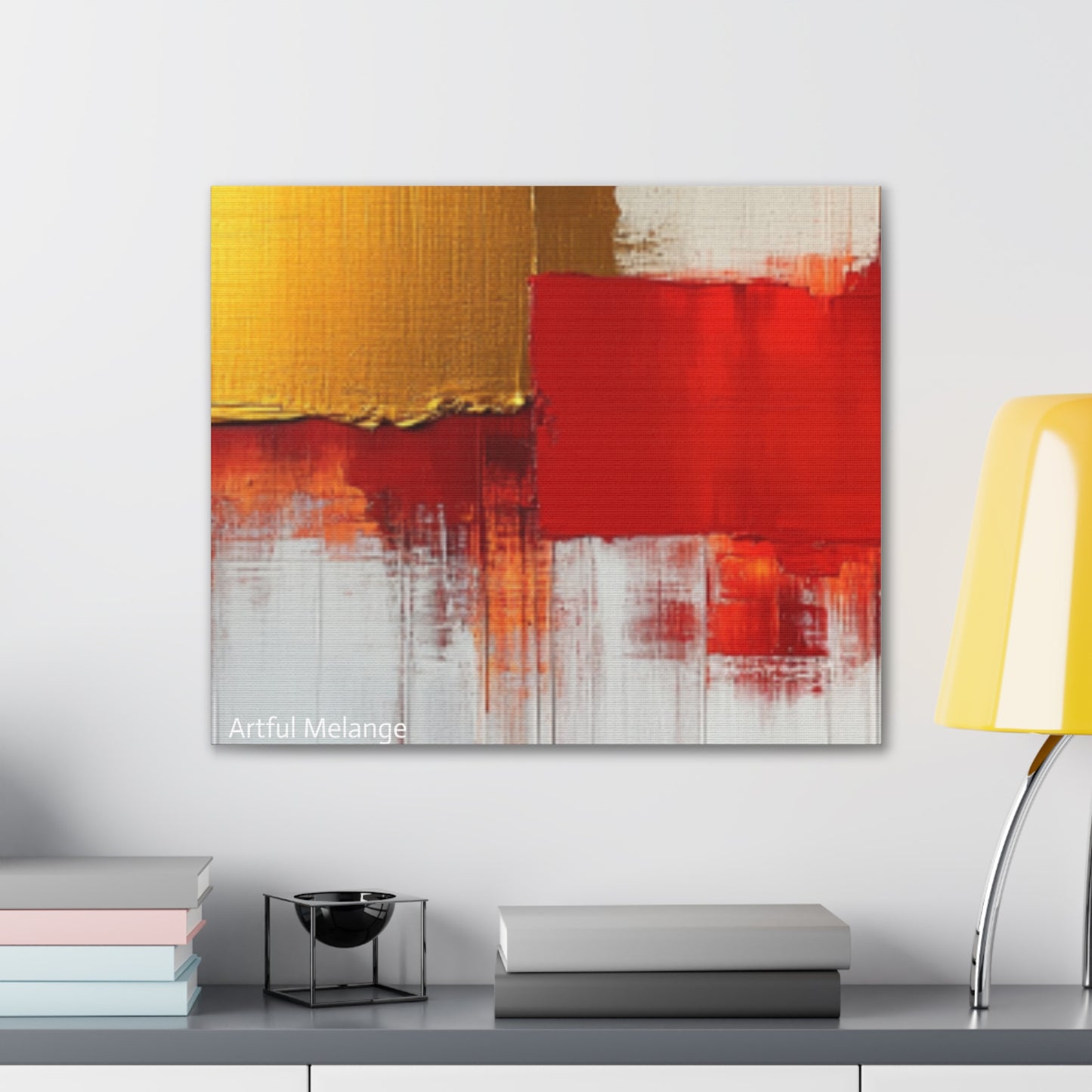 Acrylic Abstract Canvas Print - Homage to the Divine Nine/Red White and Gold 9