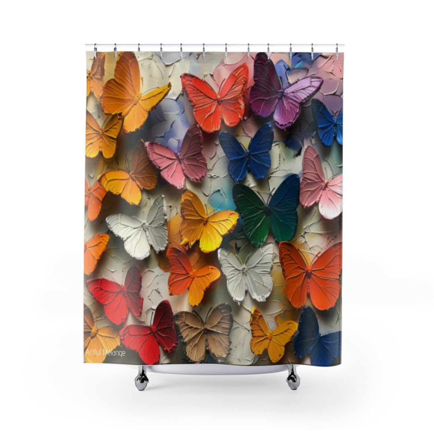 Fluttering Splendor Butterfly Shower Curtains