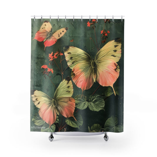 Fluttering Splendor Butterfly Shower Curtains