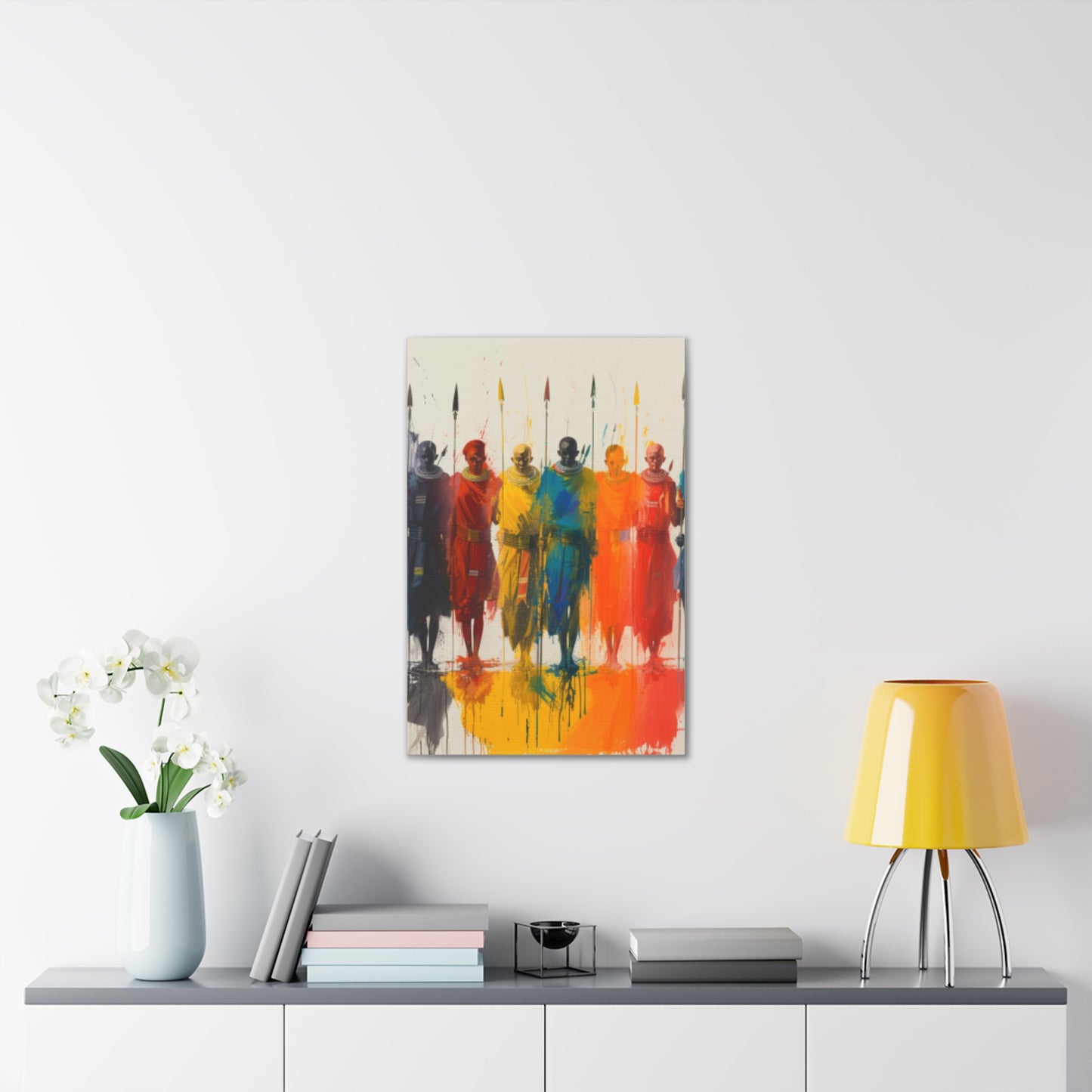 Masai Warriors Abstract Canvas Print