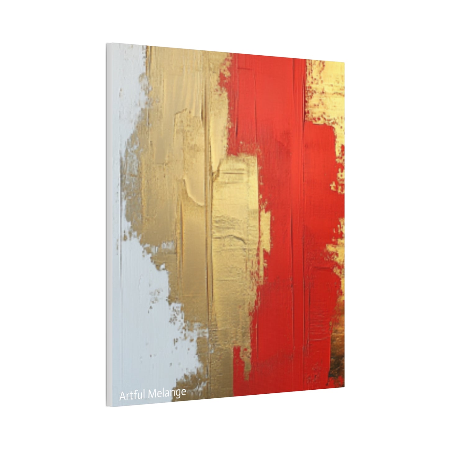 Acrylic Abstract Canvas Print - Homage to the Divine Nine/Red White and Gold 2