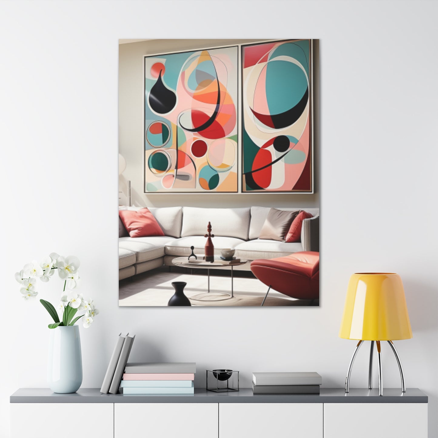 Timeless Elegance: Refined Pink Hues Canvas Print for Sophisticated Living Spaces