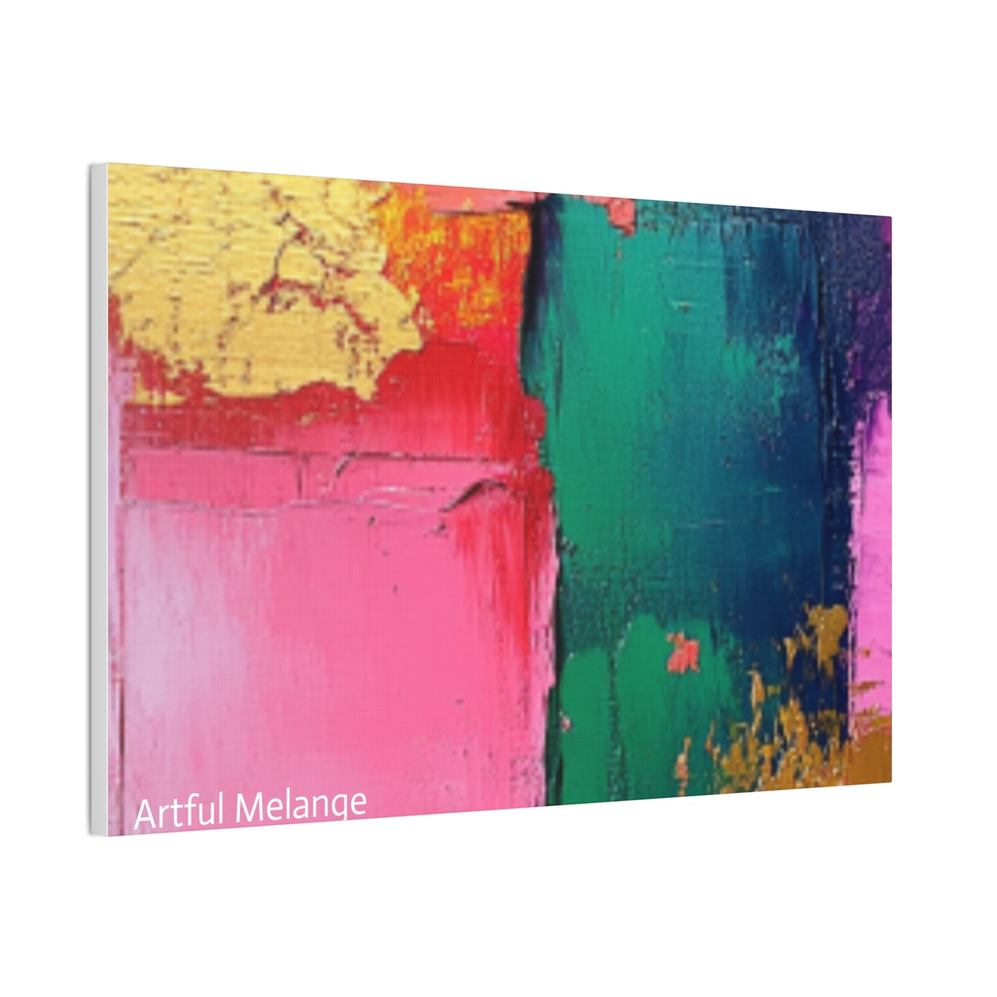 Acrylic Abstract Canvas Print - Homage to the Divine Nine/Pink Green Purple and Gold 1