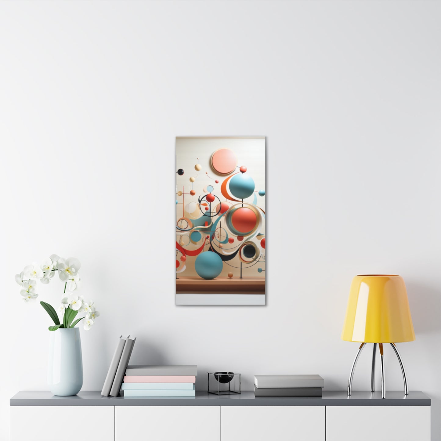 Harmony in Cyan and Peach- Graphic Print