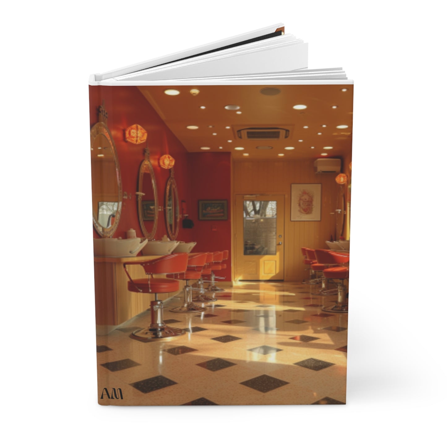 Black Hair Salon Interiors Hardcover Journal