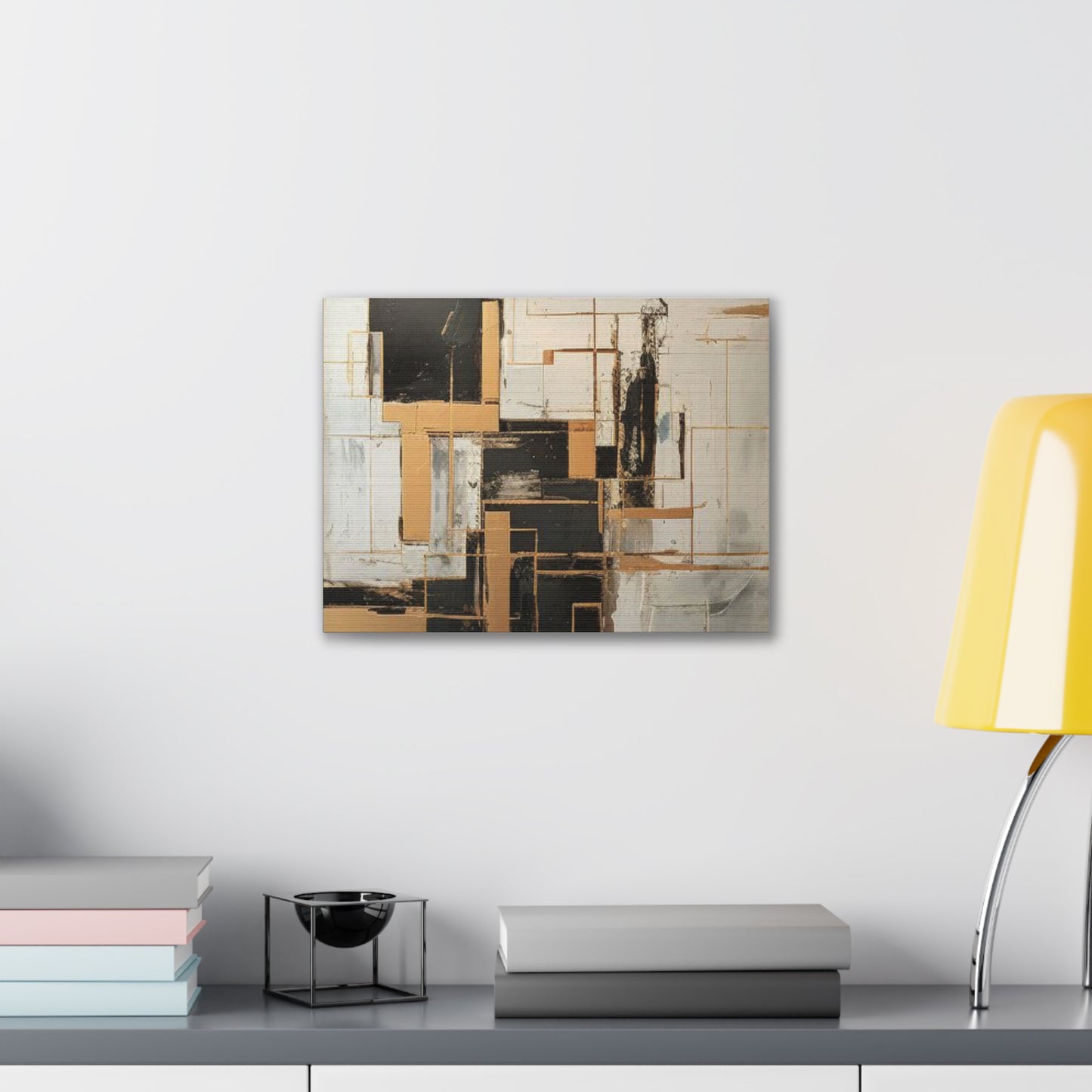 Gold and Black Elegance: A Symphony of Sophistication Canvas Print