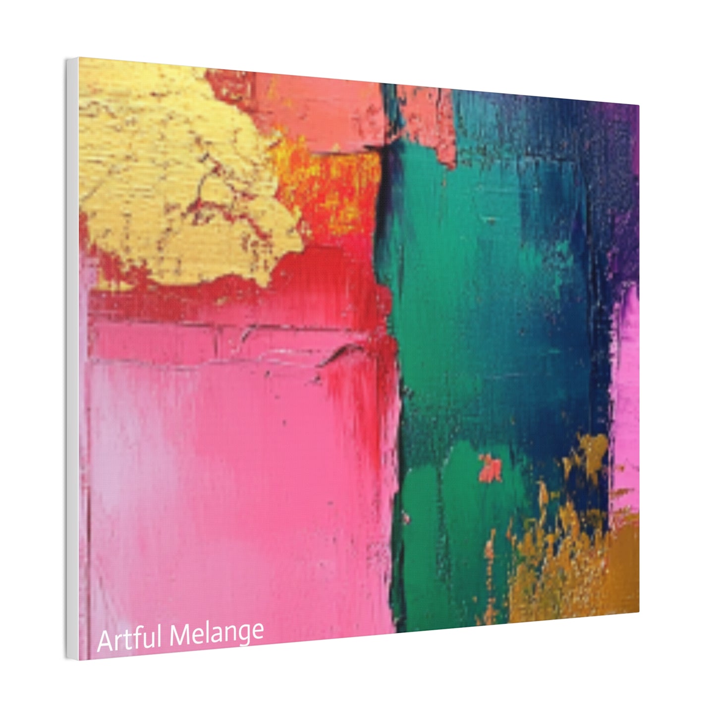 Acrylic Abstract Canvas Print - Homage to the Divine Nine/Pink Green Purple and Gold 1