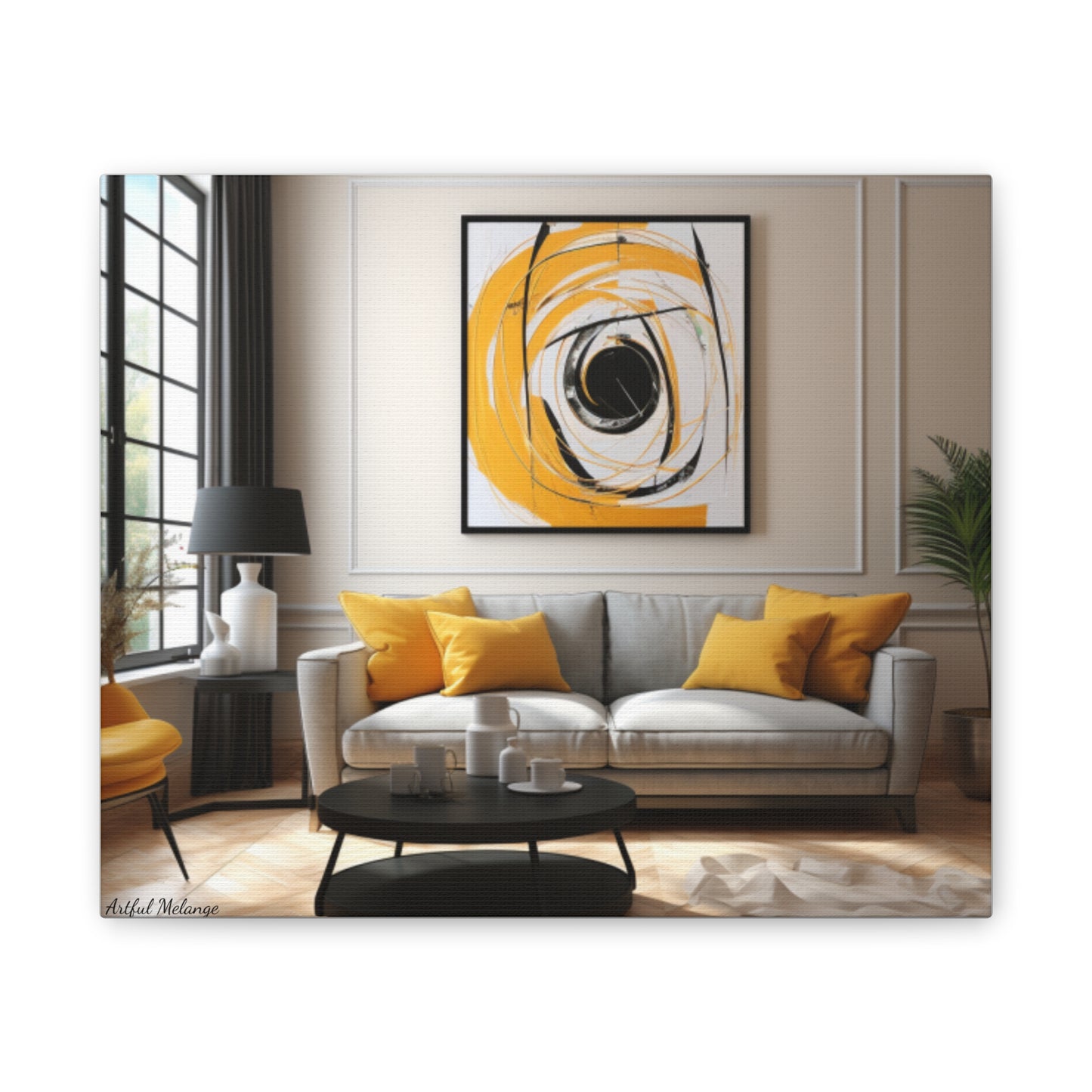 Timeless Elegance: Refined Yellow Hues Canvas Print for Sophisticated Living Spaces