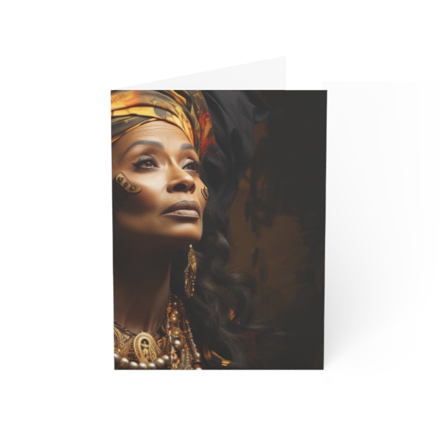 A Tapestry of Grace Note Cards: Showcasing Regal Black Women as African Royalty 1, 10, 30, and 50 pcs