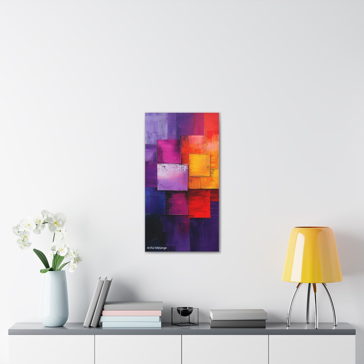 Acrylic Abstract Canvas Print - Homage to the Divine Nine/Red White Purple and Gold 8