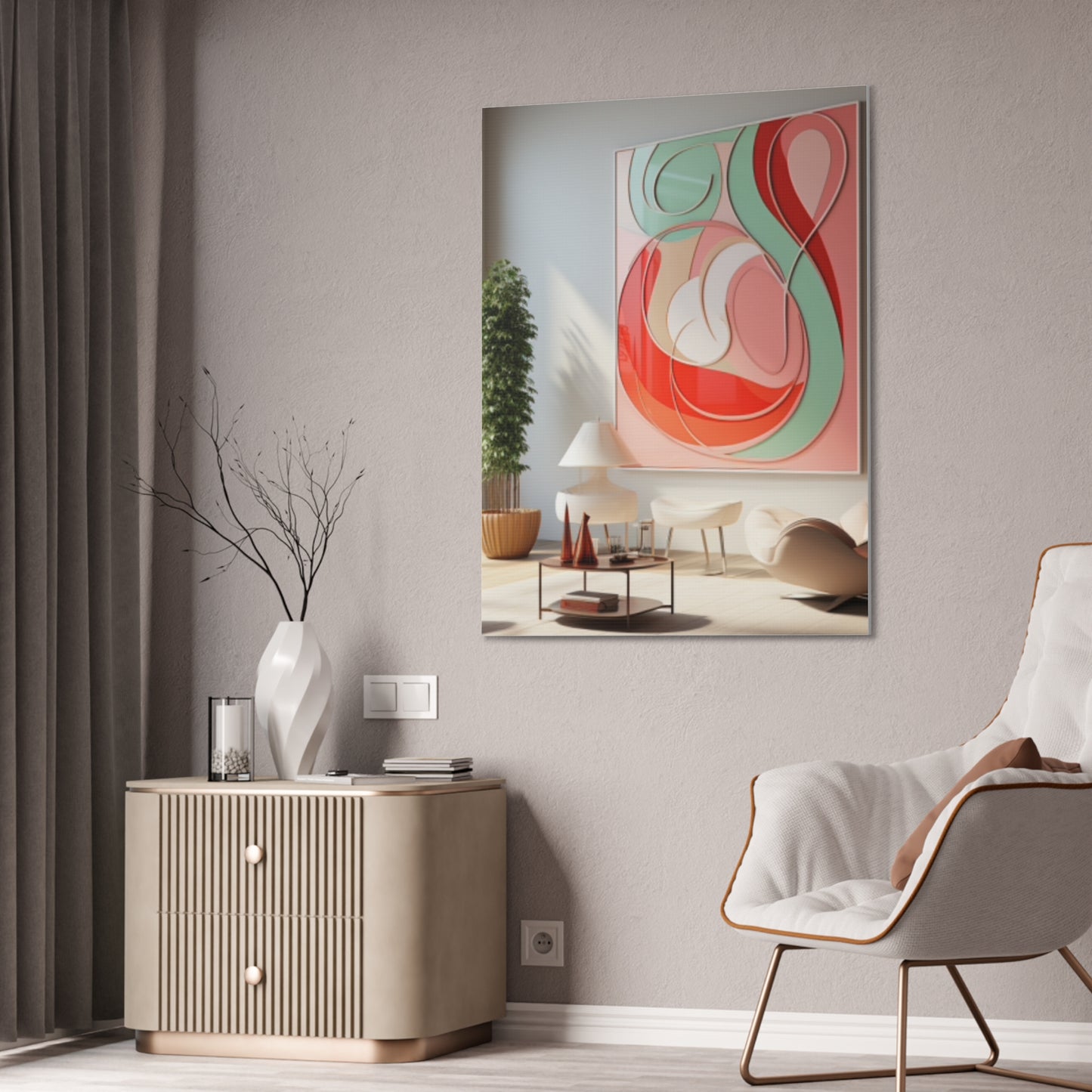 Timeless Elegance: Refined Pink Hues Canvas Print for Sophisticated Living Spaces