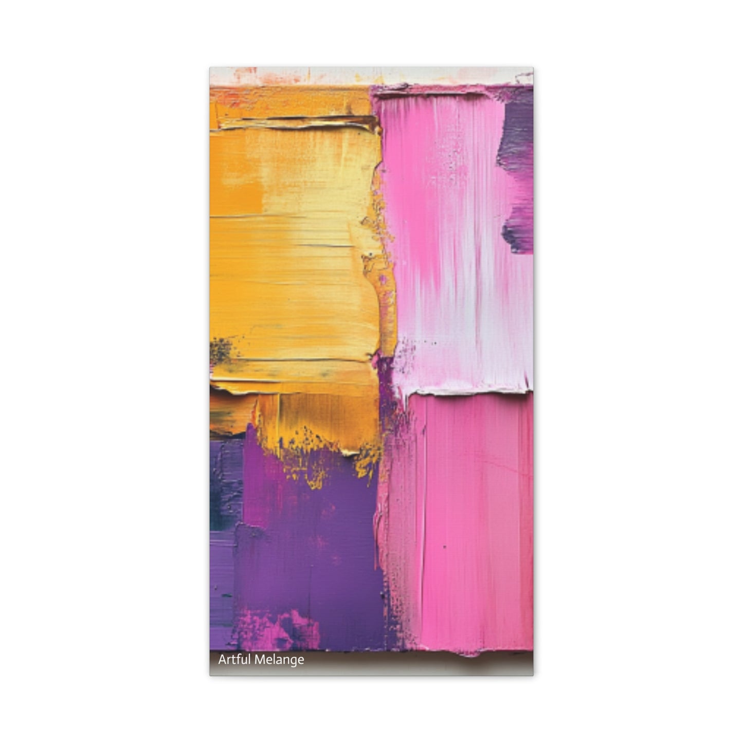 Acrylic Abstract Canvas Print - Homage to the Divine Nine/Gold Purple Pink and Green 5