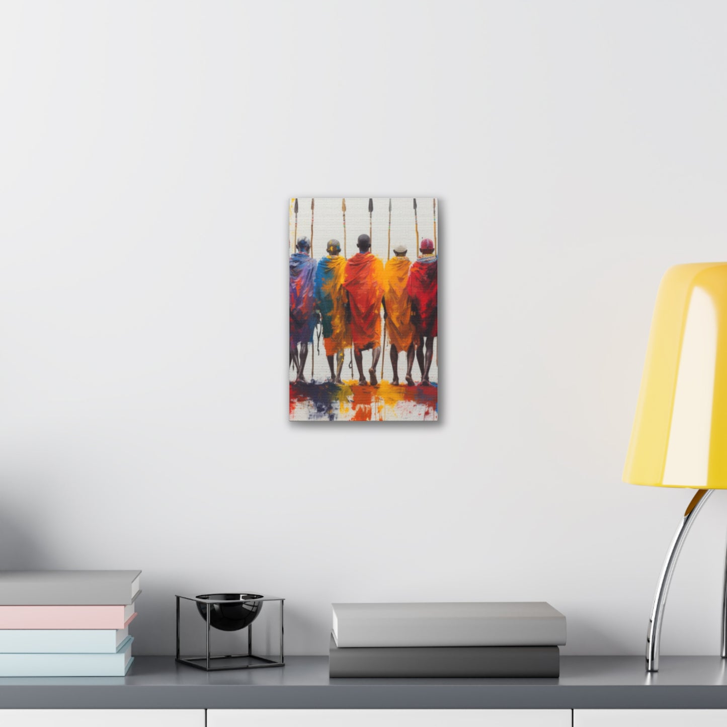 Masai Warriors Abstract Canvas Print