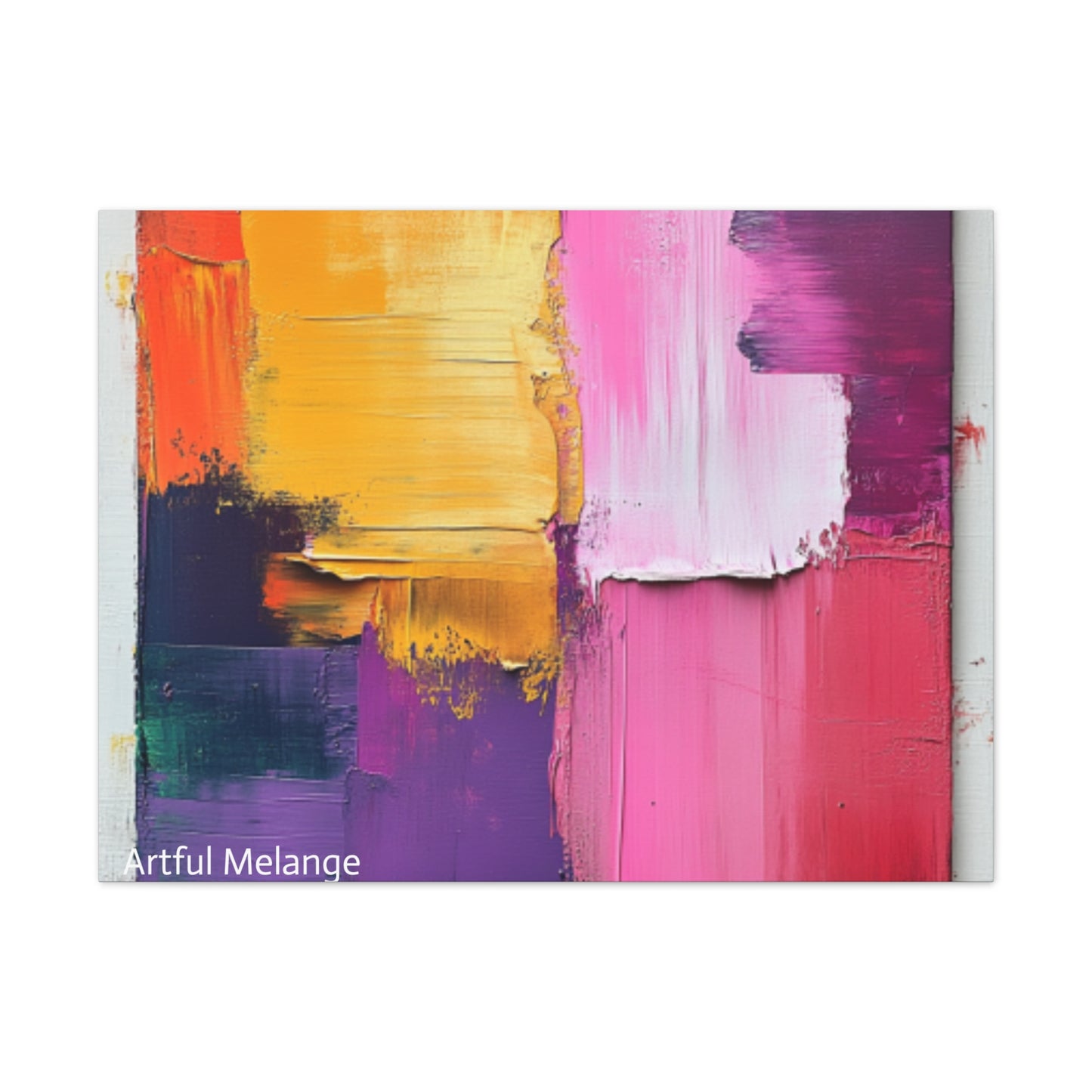 Acrylic Abstract Canvas Print - Homage to the Divine Nine/Gold Purple Pink and Green 5