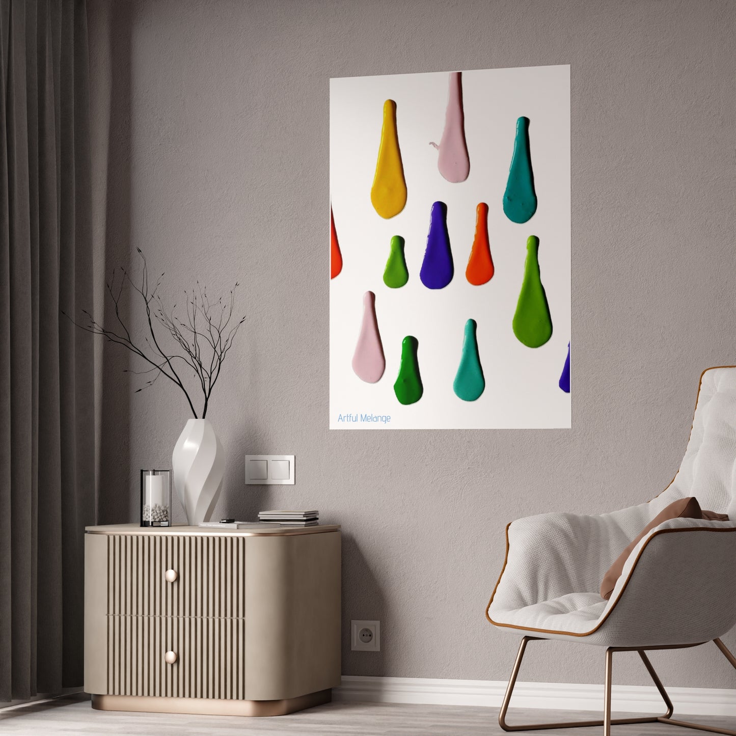 Gleaming Acrylic Abstract Poster: A Spectrum of Colorful Elegance