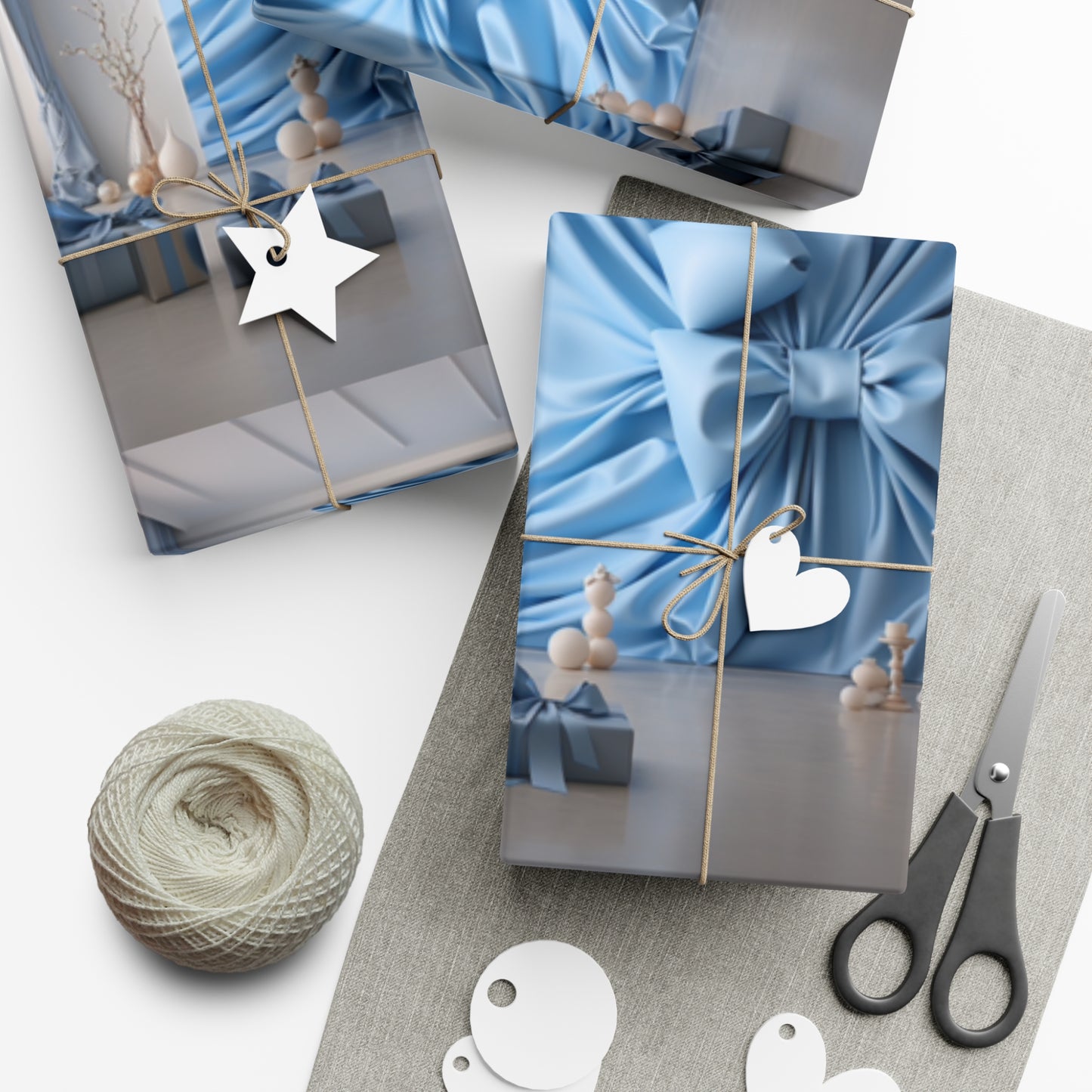 Elegant Blue Holiday Wrapping Paper Collection – Elevate Your Gifts with Sophisticated Style