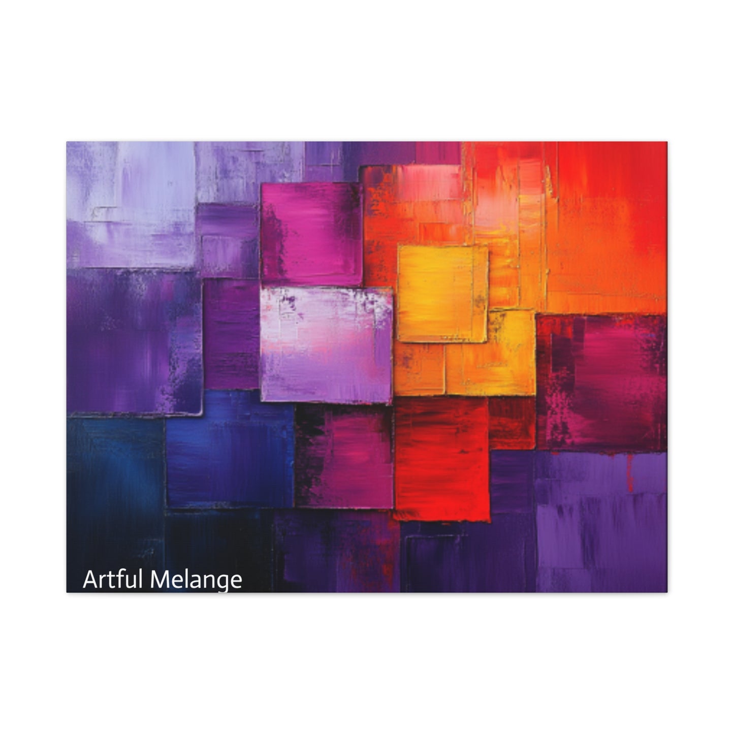 Acrylic Abstract Canvas Print - Homage to the Divine Nine/Red White Purple and Gold 8