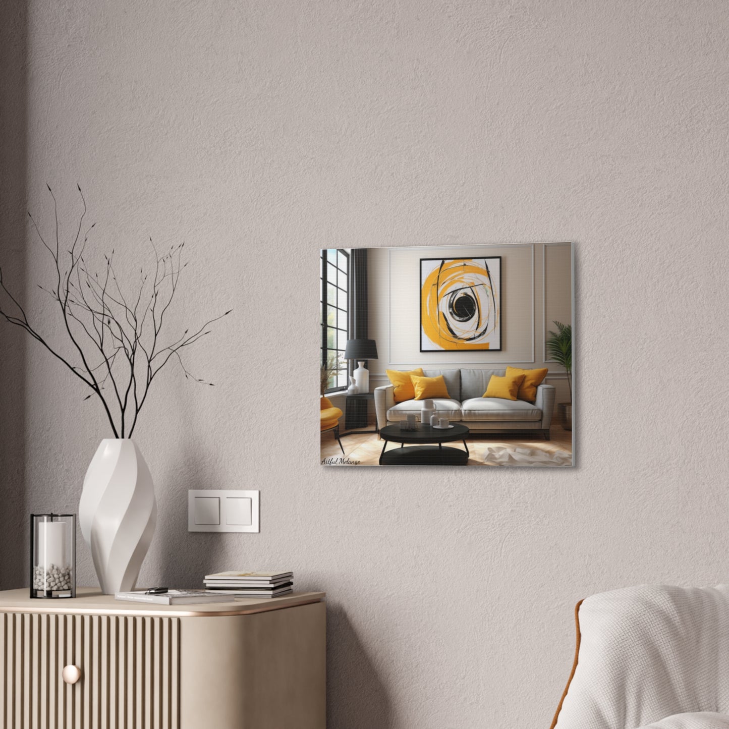 Timeless Elegance: Refined Yellow Hues Canvas Print for Sophisticated Living Spaces