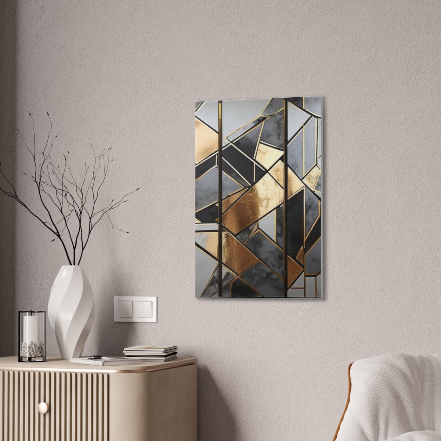 Gold and Black Elegance: A Symphony of Sophistication Canvas Print