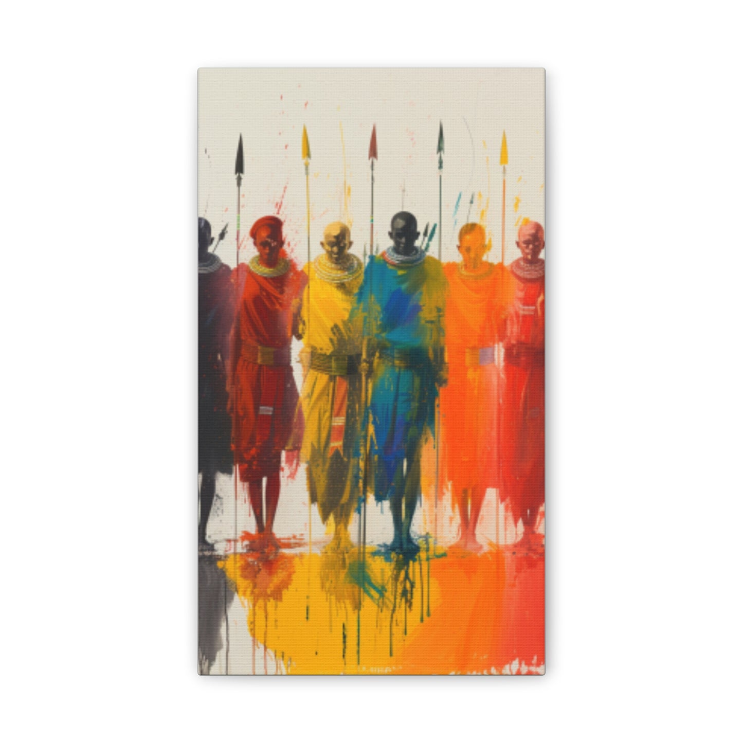 Masai Warriors Abstract Canvas Print