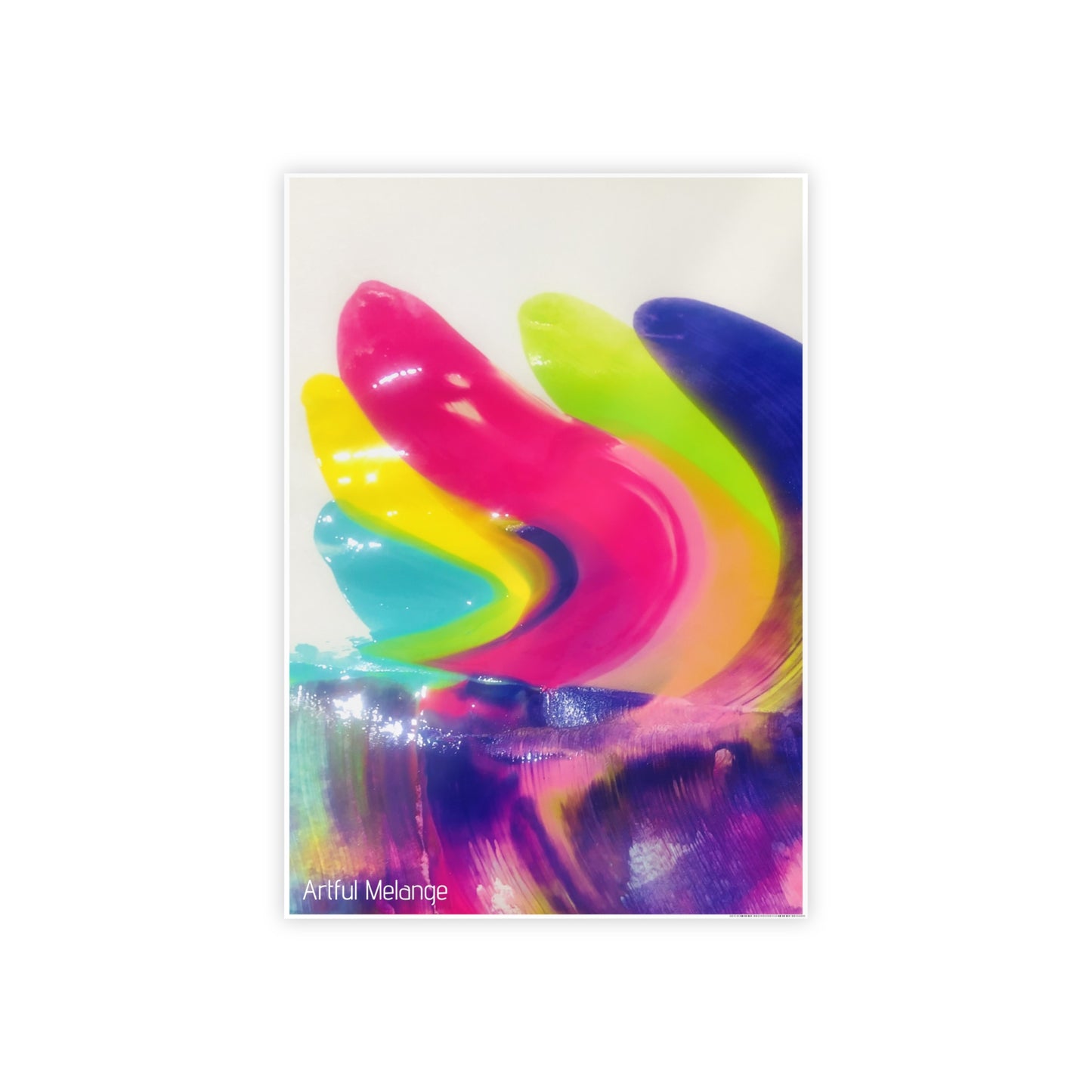 Gleaming Acrylic Abstract Poster: A Spectrum of Colorful Elegance