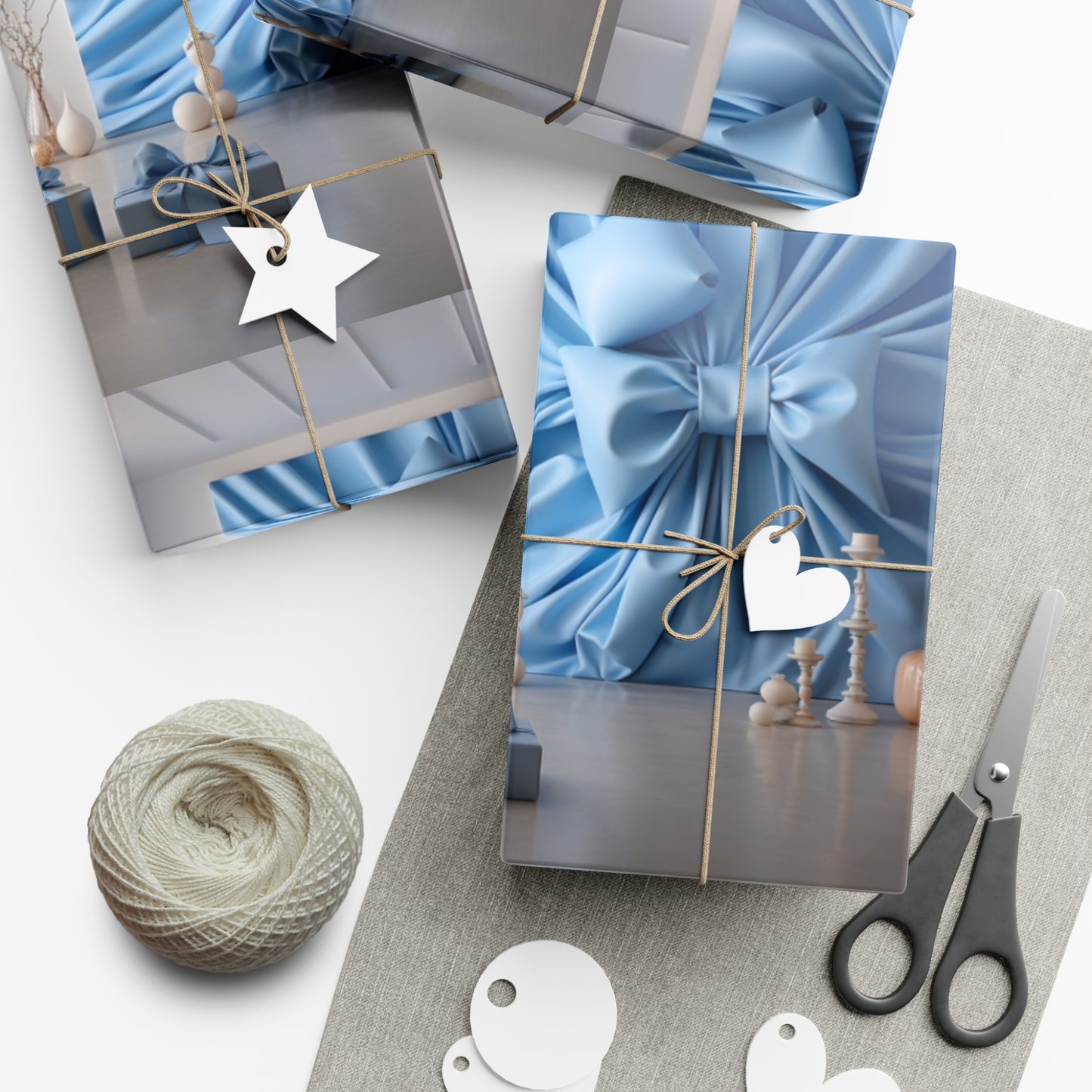 Elegant Blue Holiday Wrapping Paper Collection – Elevate Your Gifts with Sophisticated Style